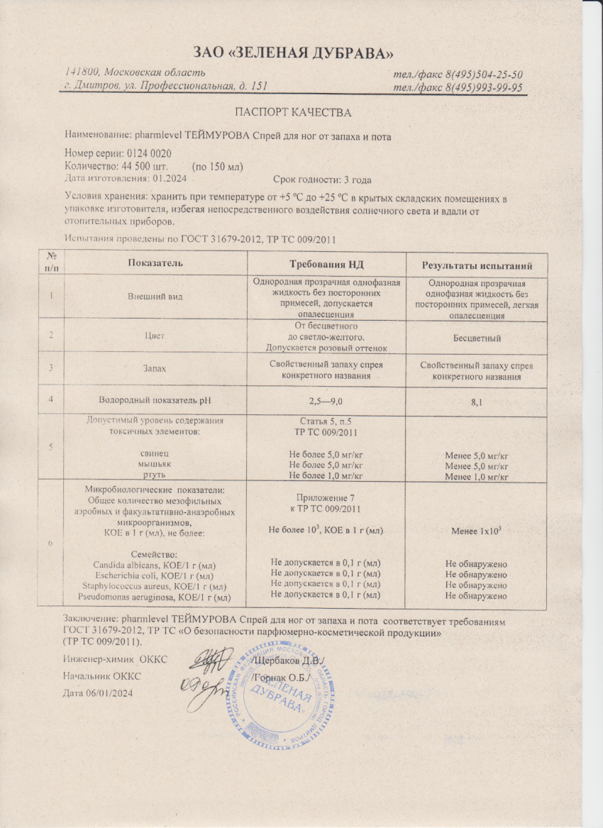 Паспорт №012024